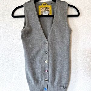 Vintage Billabong greyWool-like Vest with buttons | Size S